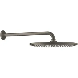 Grohe douche de tête rainshower cosmopolitan 310 1 jet + bras 380 mm mural - graphite dur brossé