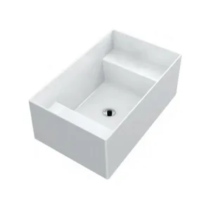 Vidoir Galassia avec trop-plein / fixation 600 x 380 mm blanc