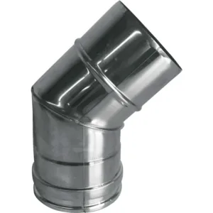 Isoleco coude 45° inox simple paroi 130 mm