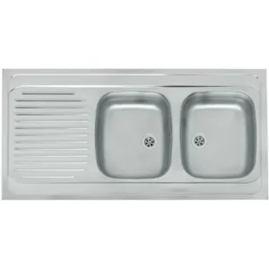 Reginox évier à poser lay on 2 bac + égouttoir 120x60 inox