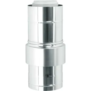 Ubbink élément d'amenée d'air inox concentrique 80/125 mm