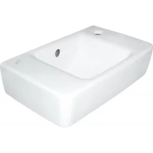Geberit lave-mains renova nr.1 plan 400x250 mm trou robinet droite + trop-plein blanc