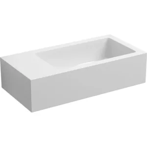 Clou lave-mains flush 3 clou 36cm blanc gauche marbre minerale