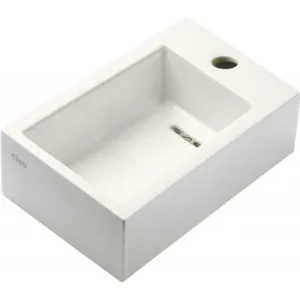 Clou lave-mains flush 3 clou 36cm blanc droite marbre mineral