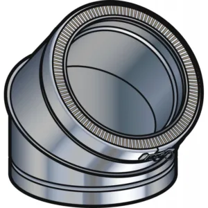 Poujoulat therminox coude 45° 150 mm double paroi