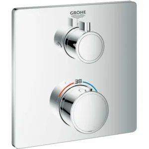 Grohe set de finition thermostatique + inverseur grohtherm carré - chromé