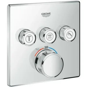 Grohe set de finition thermostatique + 3 robinets d'arrêts smartcontrol carré - chromé