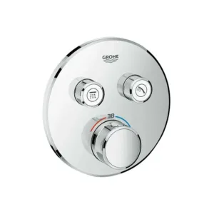 Grohe set de finition thermostatique + 2 robinets d'arrêts smartcontrol ronde - chromé