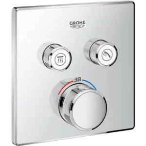 Grohe set de finition thermostatique + 2 robinets d'arrêts smartcontrol carré - chromé