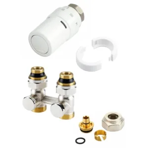 Danfoss design kit de robinet thermostatique pour radiateur universel intégré 1/2 " - 3/4 " + raccord 16 mm droite