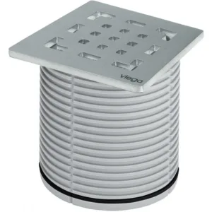 Viega réhausse + grille 10 x 10 cm inox
