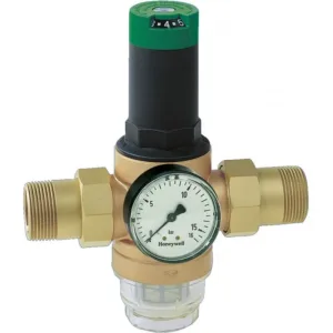 Honeywell réducteur de pression eau avec manomètre braukmann 1/2 " M