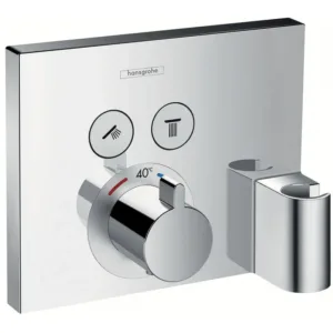 Hansgrohe set de finition thermostatique + 2 voies fix - fit + porter avec coude select - chrome