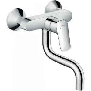 Hansgrohe mitigeur mural logis bec dessus - chrome