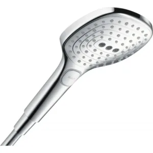Hansgrohe douchette à main raindance select e 120 3 jet - chrome - blanc