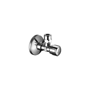 Schell robinet d'arrêt équerre avec rosace 3/8 " - 10 mm + teflon - chromé