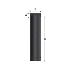 Elément droit 1000mm ø 80 inox noir