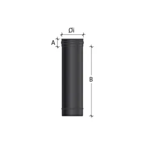 Elément droit 460mm ø 80 inox noir
