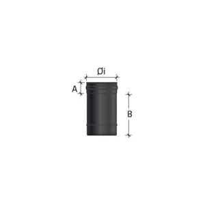 Elément droit 250mm ø 80 inox noir