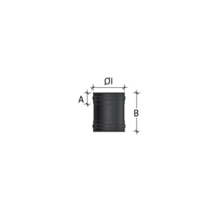 Elément double femelle ø 80 inox noir