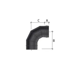 Coude 90° ø 80 inox noir