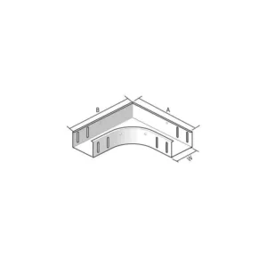 Baks coude horizontale 90° galvanisé largeur 100 mm