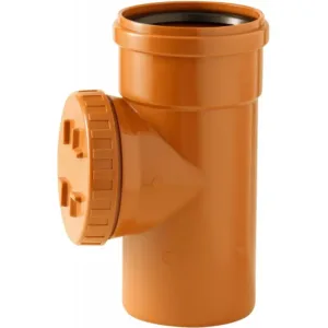 Eupen té d'inspection pvc 90° égout 160 mm rouge / brun