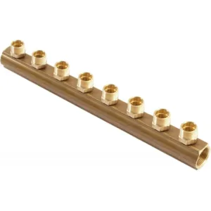 General Fittings collecteur avec raccordements eurocône chauffage central 4/4 " FF 8 x 3/4 EK
