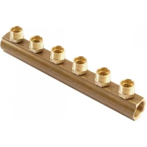 General Fittings collecteur avec raccordements eurocône chauffage central 4/4 " FF 6 x 3/4 EK