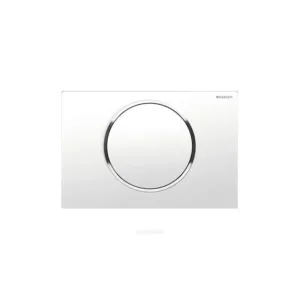 Geberit plaque de commande sigma 10 1 touche blanc - chrome brillant