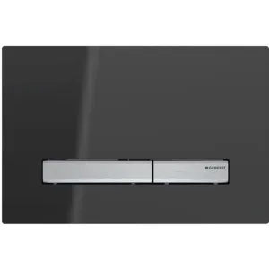 Geberit plaque de commande sigma50 2 touches verre fume